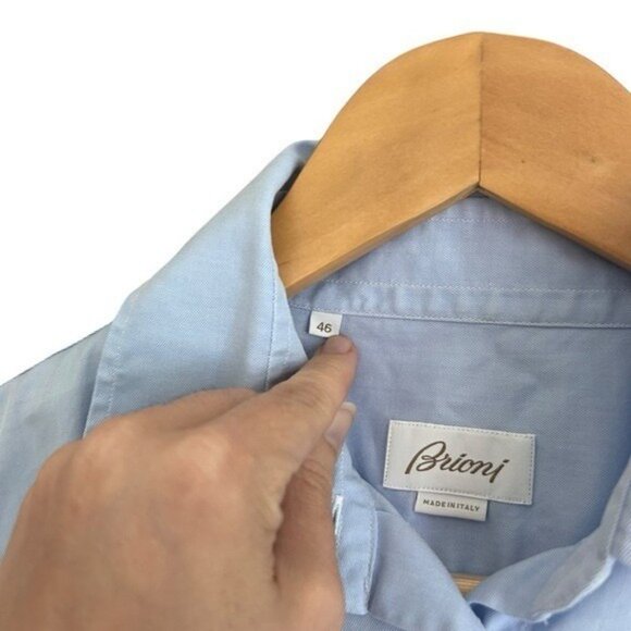 Brioni Women’s IT 46 | US 10 Blue Cotton Button-Up Shirt | Made in Italy WLL - Picture 3 of 6